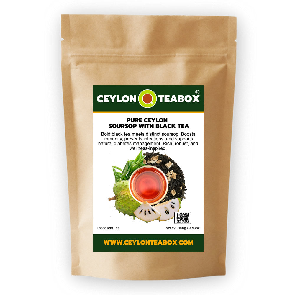 Pure Ceylon Soursop With Black Tea in pouch - Ceylon Teabox