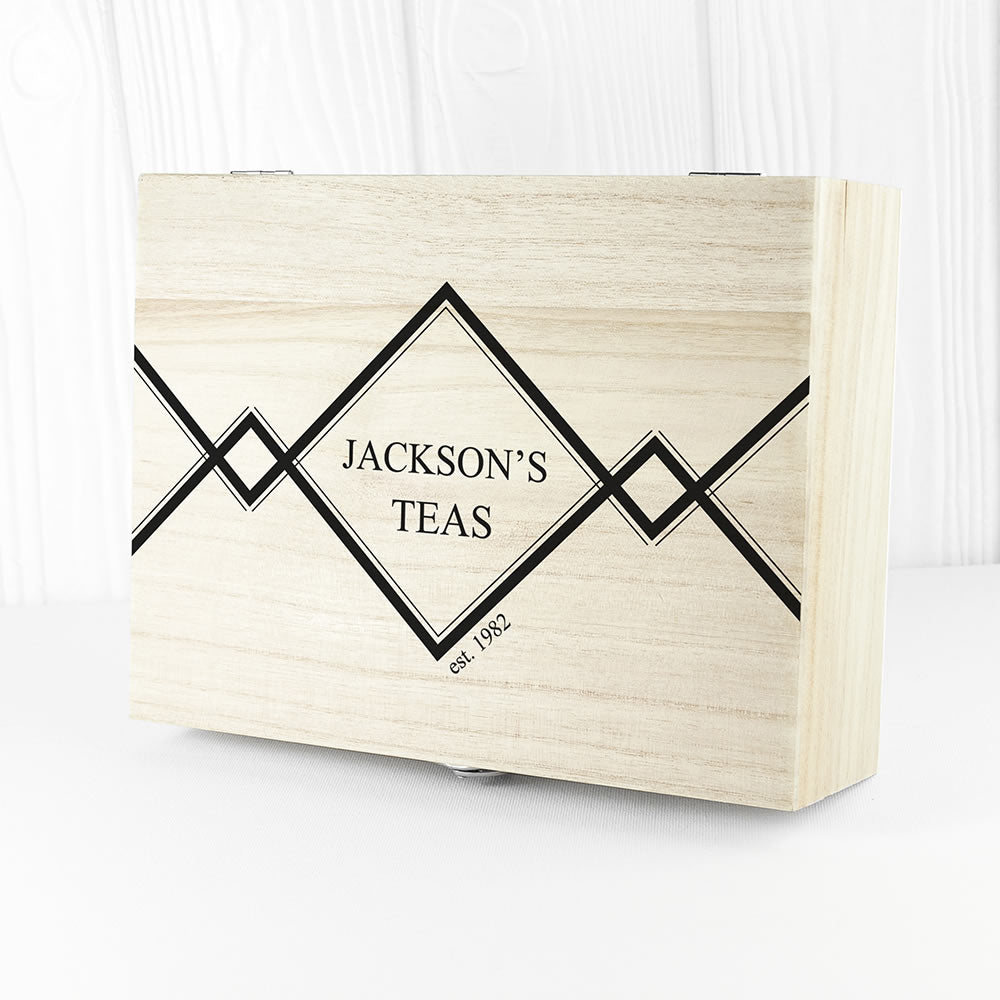 Gentlemens teas personalised Wooden Teabox